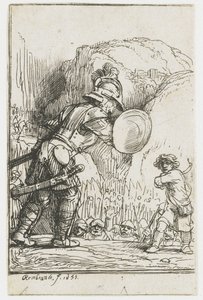 David och Goliat av Rembrandt van Rijn