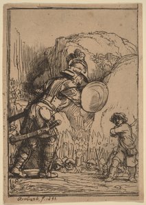 David och Goliat av Rembrandt van Rijn