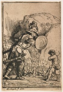 David och Goliat av Rembrandt van Rijn
