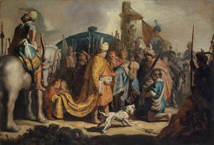David med Goliats huvud före Saul, 1627