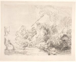 Den stora lejonjakten av Rembrandt van Rijn