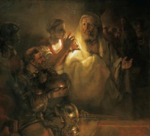 Aposteln Petrus förnekar Kristus av Rembrandt van Rijn