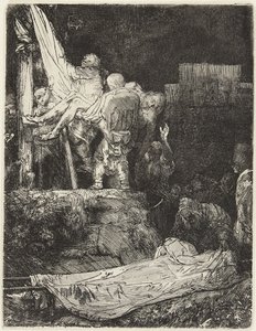 Nedtagningen från korset i fackelljus av Rembrandt van Rijn