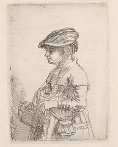 Flicka med en korg av Rembrandt van Rijn