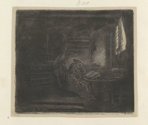 Hieronymus i en mörk studievertrek Samling av åttiofem originaltryck (serietitel) av Rembrandt van Rijn