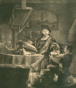 Jan Uijtenbogaert, känd som guldvägaren av Rembrandt van Rijn