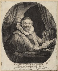Jan Uytenbogaert, predikant inom remonstrantkyrkan av Rembrandt van Rijn