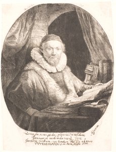 Jan Uytenbogaert, predikant för sekten Arminian remonstarnter av Rembrandt van Rijn