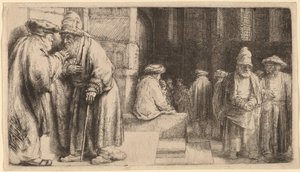 Judar i synagogan av Rembrandt van Rijn