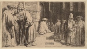 Judar i synagogan av Rembrandt van Rijn