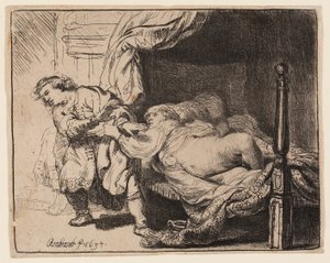 Josef och Potifars hustru av Rembrandt van Rijn