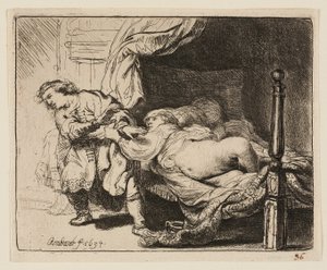 Josef och Potifars hustru av Rembrandt van Rijn