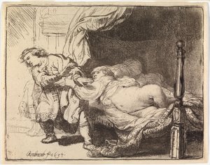 Josef och Potifars hustru av Rembrandt van Rijn