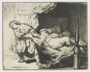Josef och Potifars hustru av Rembrandt van Rijn