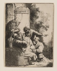 Josefs mantel fördes till Jakob av Rembrandt van Rijn