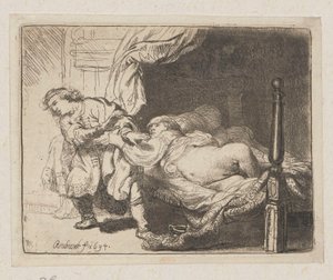 Josef och Potifars hustru av Rembrandt van Rijn