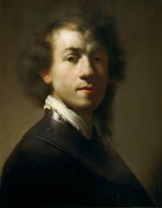 Ungdomligt självporträtt som krigare av Rembrandt van Rijn