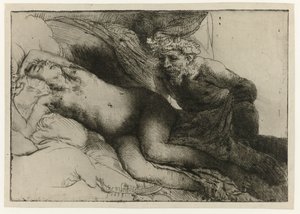 Jupiter och Antiope Jupiter och Antiope: den större plattan av Rembrandt van Rijn