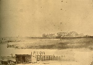 Landskapsteckning, c1630-16160, 1908. av Rembrandt van Rijn