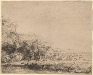 Landskap med en ko av Rembrandt van Rijn