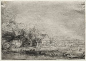 Landskap med en ko av Rembrandt van Rijn