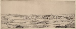 Landskap med utsikt mot Haarlem (Guldvägarnas fält) av Rembrandt van Rijn