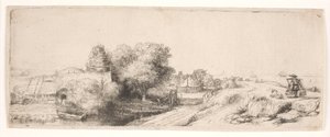 Landskap med en mjölkbud av Rembrandt van Rijn