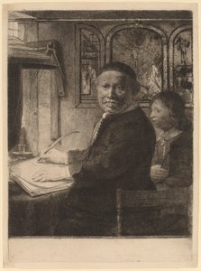 Lieven Willemsz van Coppenol: den mindre plattan, ca. 1658. av Rembrandt van Rijn