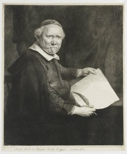 Lieven Willemsz. van Coppenol, skrivmästare: den större plåten av Rembrandt van Rijn