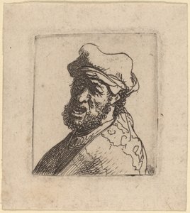 Man gråter, tre fjärdedelar kvar av Rembrandt van Rijn