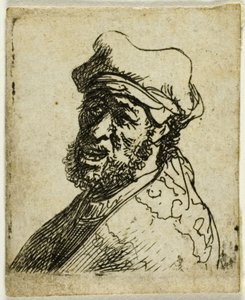Man som gråter, tre fjärdedelar kvar: Bröst av Rembrandt van Rijn