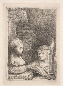 Man som tecknar efter en avgjutning av Rembrandt van Rijn