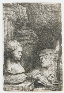 Man som tecknar efter en avgjutning av Rembrandt van Rijn