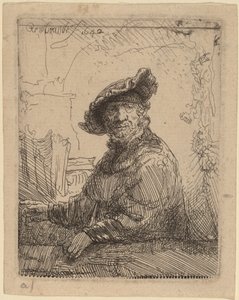 Man i en berså av Rembrandt van Rijn