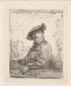 Man i ett lusthus av Rembrandt van Rijn
