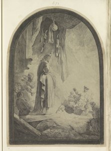 Opwekking van Lazarus: grote plaat Samling av åttiofem originaltryck (serietitel) av Rembrandt van Rijn