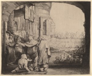 Peter och Johannes helar den krympling vid tempelporten av Rembrandt van Rijn