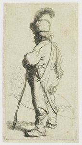 En polack som stöder sig på en käpp av Rembrandt van Rijn