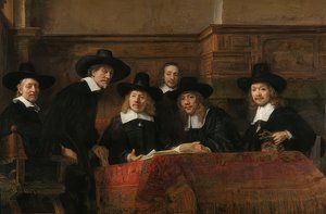 Porträtt av chefen för tygmakarskrået i Amsterdam. 1662 av Rembrandt van Rijn