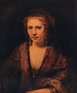Porträtt av Hendrickje Stoffels med sammetsbasker, c1654 av Rembrandt van Rijn