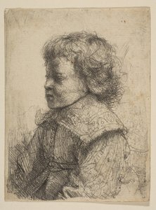 Porträtt av en pojke, i profil, 1641. av Rembrandt van Rijn