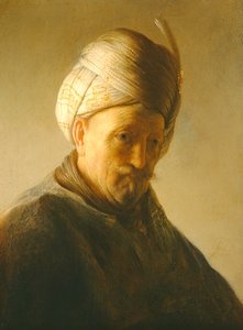 Porträtt av en man med turban, ca 1630 (panel)