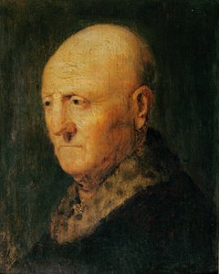 Porträtt av en gammal man, känd som Porträtt av Hermann Gerritsz van Rijn, far till Rembrandt (olja på trä)
