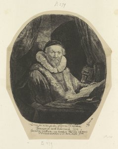 Portret van de Remonstrante förutsäger Jan Wtenbogaert Samling av åttiofem originaltryck (serietitel) av Rembrandt van Rijn