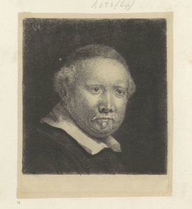 Porträtt av författaren Lieven Willemsz. van Coppenol: stor tallrik Recueil de quatre-vingt-cinq estampes originales (serietitel) av Rembrandt van Rijn