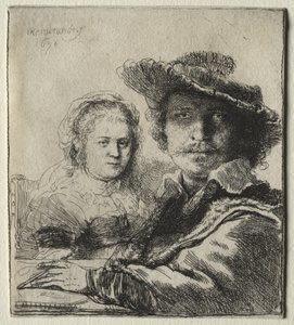 Rembrandt och hans fru Saskia av Rembrandt van Rijn