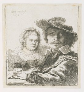 Rembrandt och hans hustru Saskia, 1636 av Rembrandt van Rijn