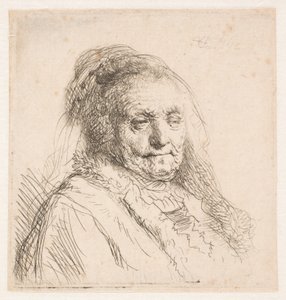 Rembrandts mor: huvud och byst, trekvartsprofil av Rembrandt van Rijn