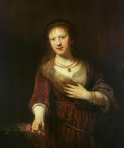 Saskia med den röda blomman av Rembrandt van Rijn