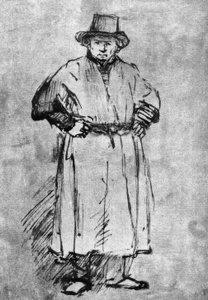 Självporträtt i målarrock av Rembrandt van Rijn